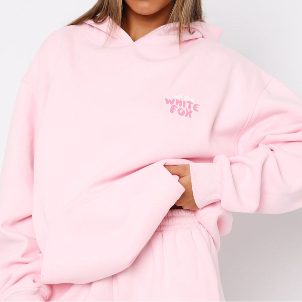 White Fox Pink Hoodie